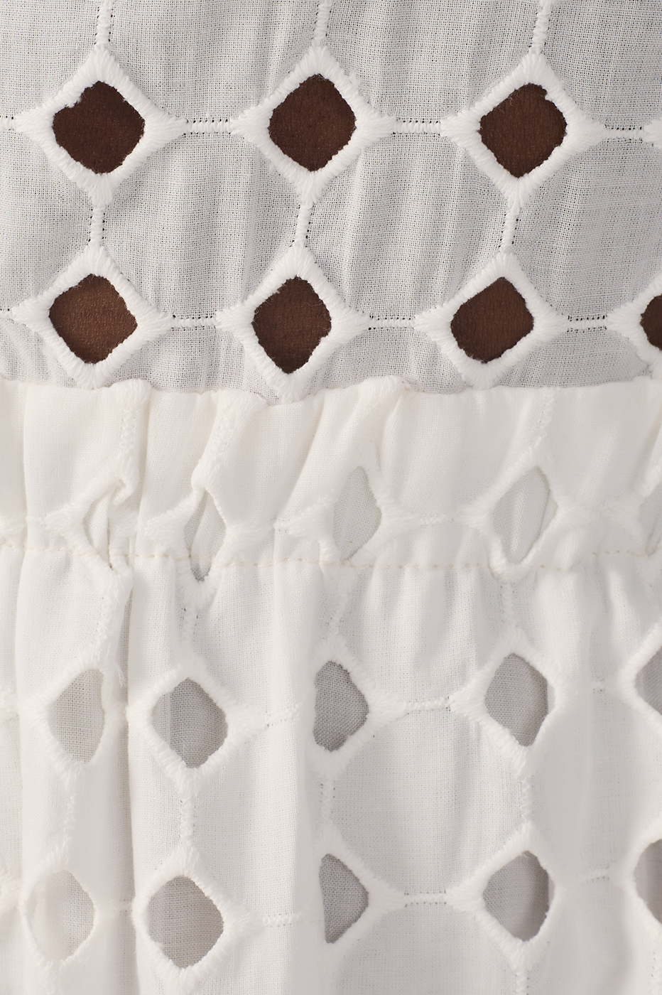 Off-White Eyelet Smocked Midi Dress_7