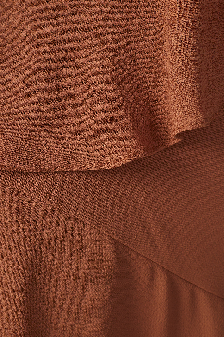 Brown Ruffled Asymmetric Midi Dress_6