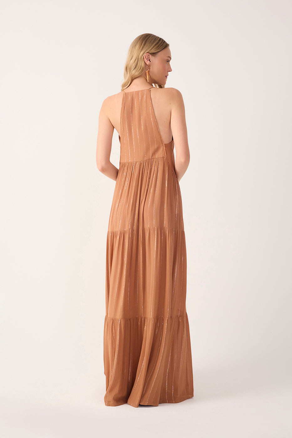 Beige Coin Embroidered Maxi Dress_6
