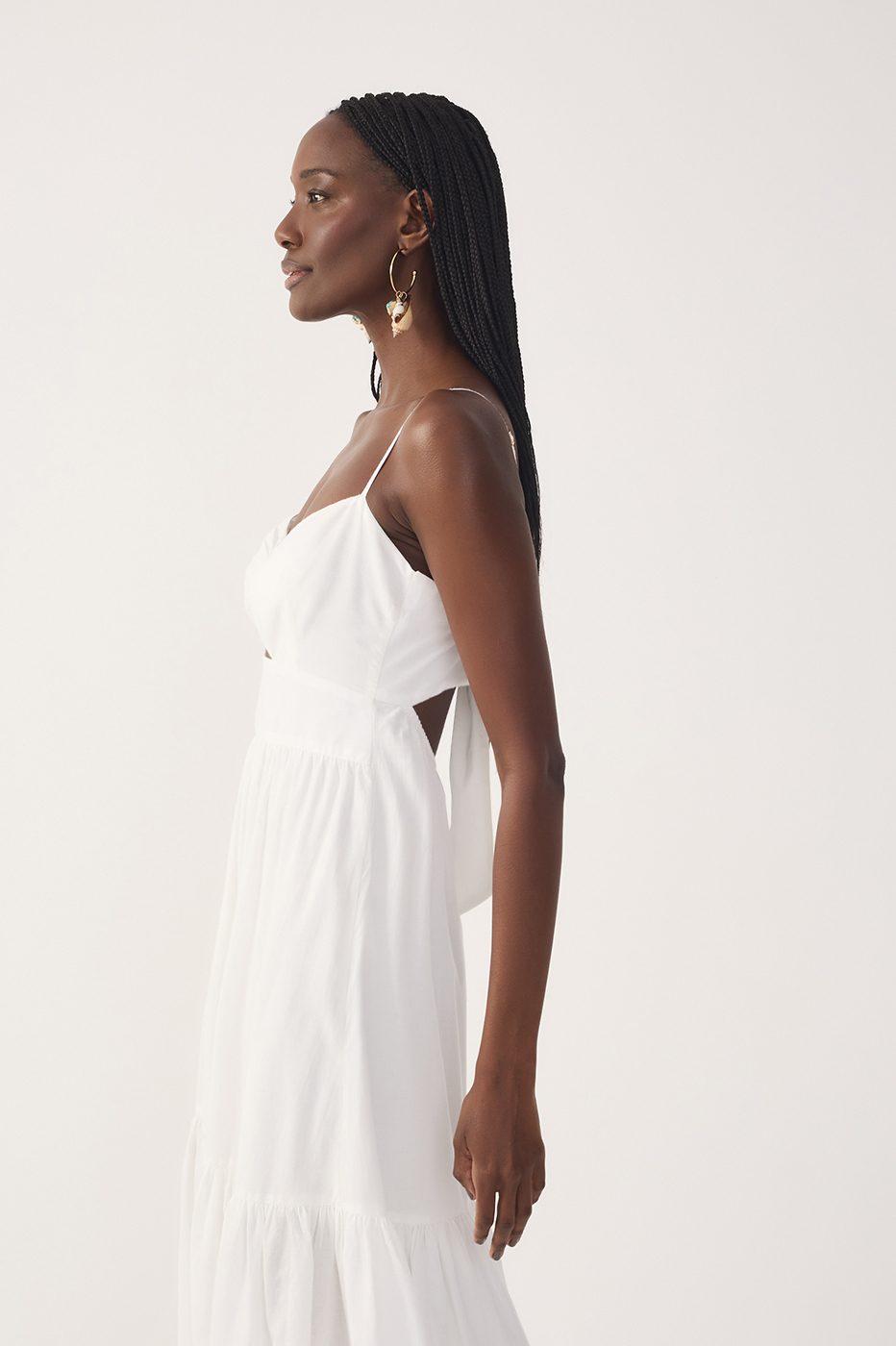 Off-White Ruffled Embroidered Midi Dress_4