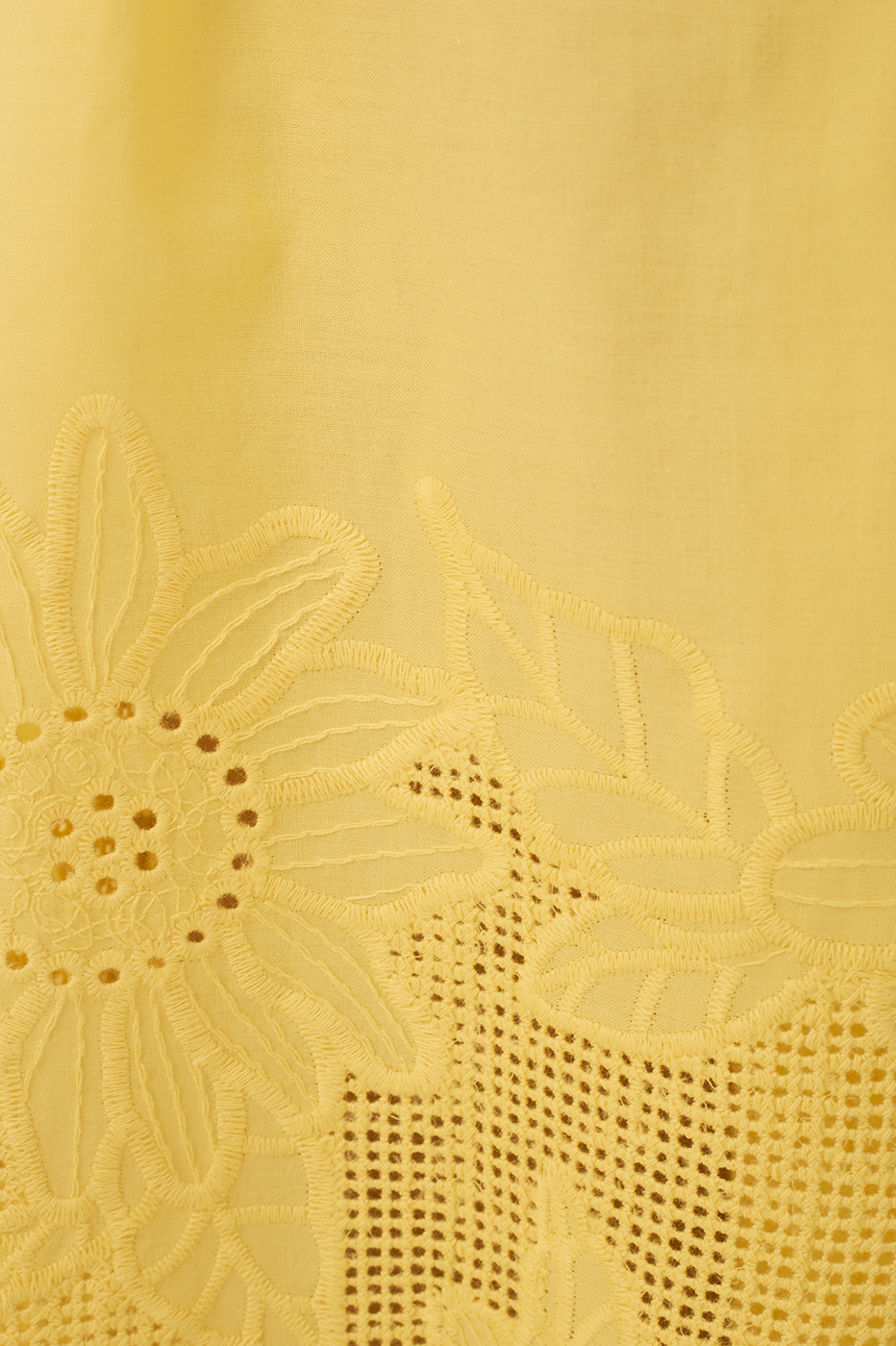 Yellow Ruffled Embroidered Midi Dress_7