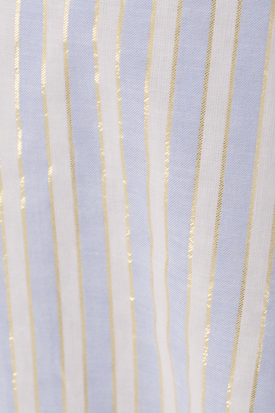 Blue Stripes Lurex V Neck Cotton Midi Dress_7