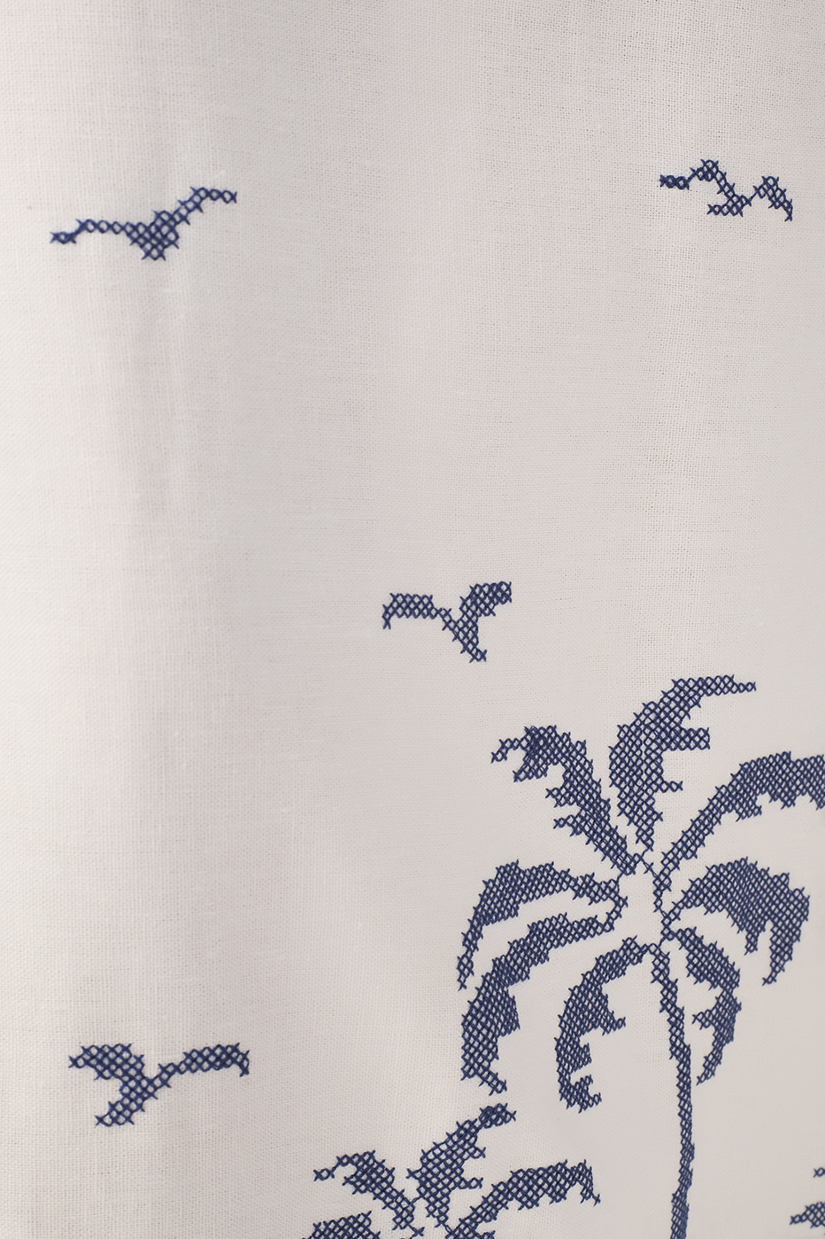 Off-White Embroidered Linen Maxi Dress_7