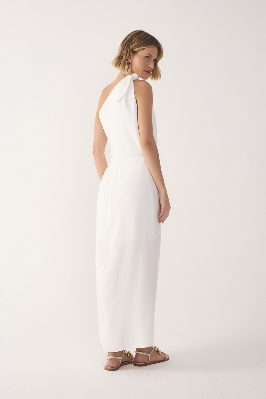 Off-White Wrap One-Shoulder Midi Dress_7