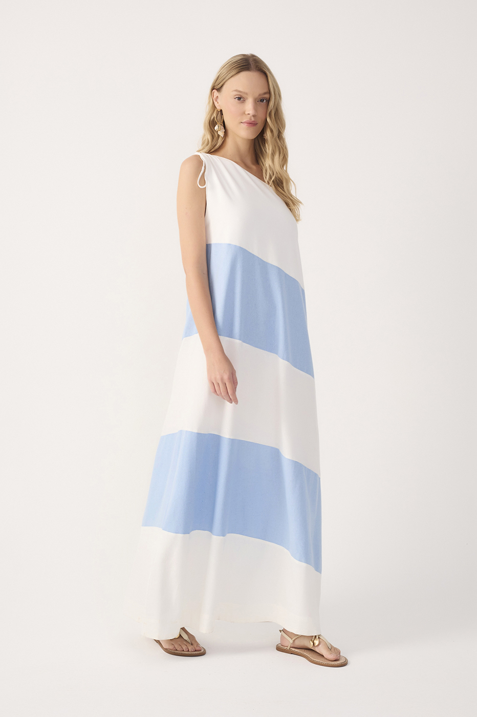 Vestido Longo Linho Recortes_3