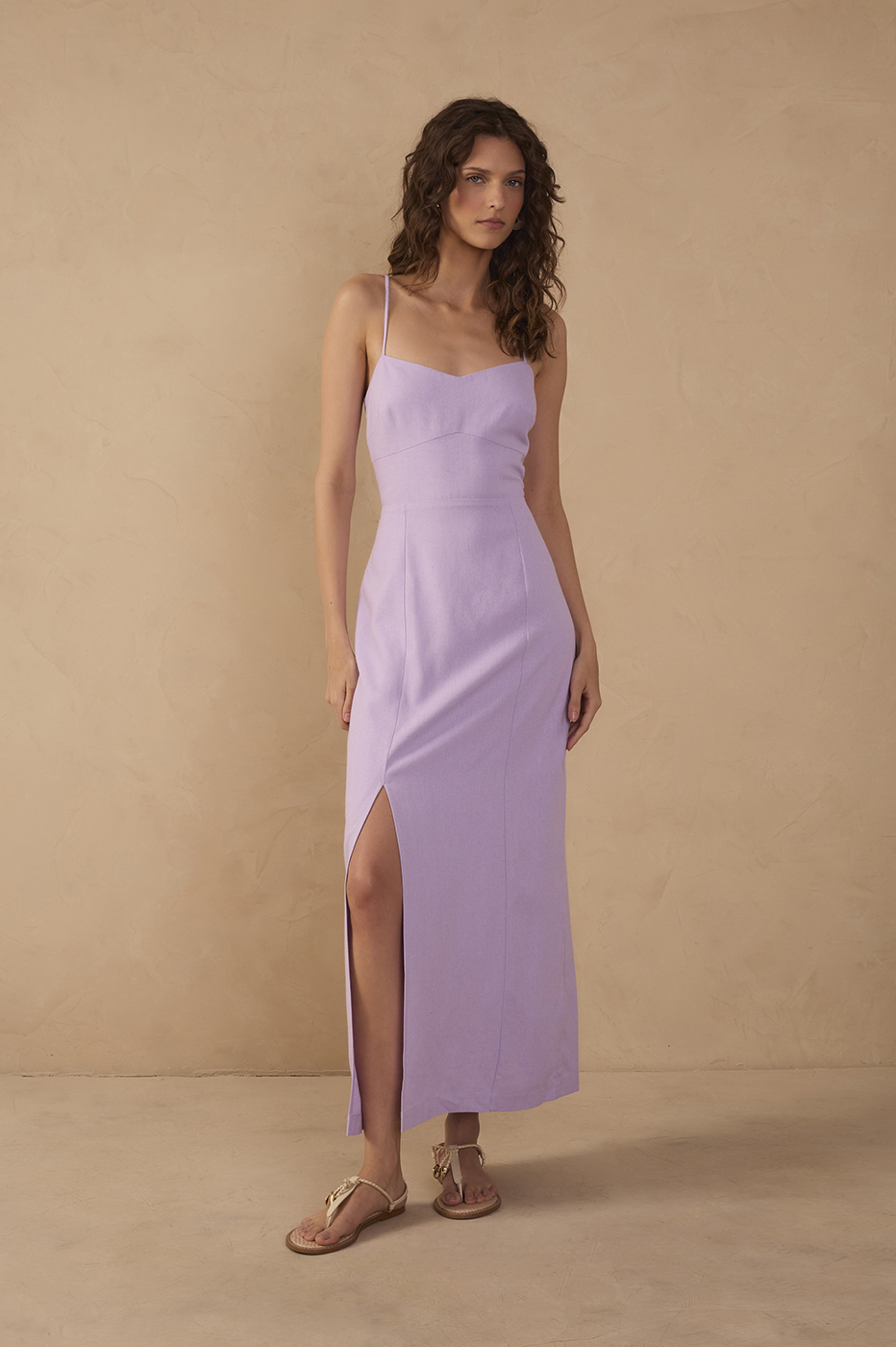 Midi Linen Slit Dress_1