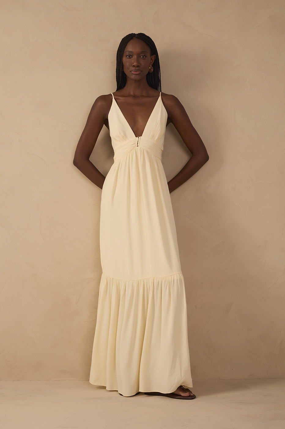 Crepe Metal Cutout Dress_1