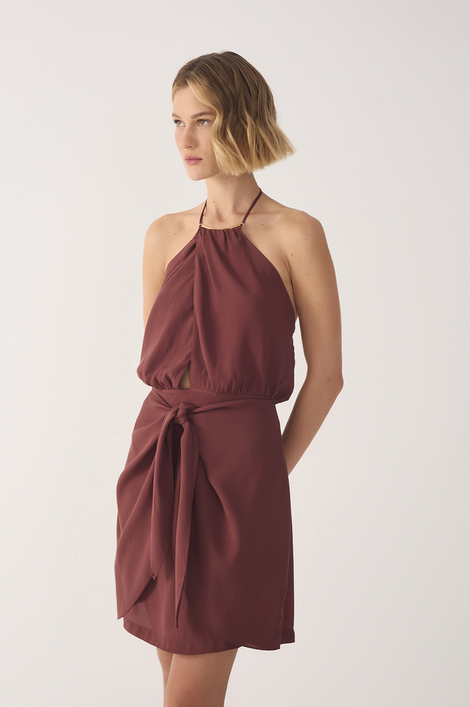 Short Crepe Wrap Dress_3
