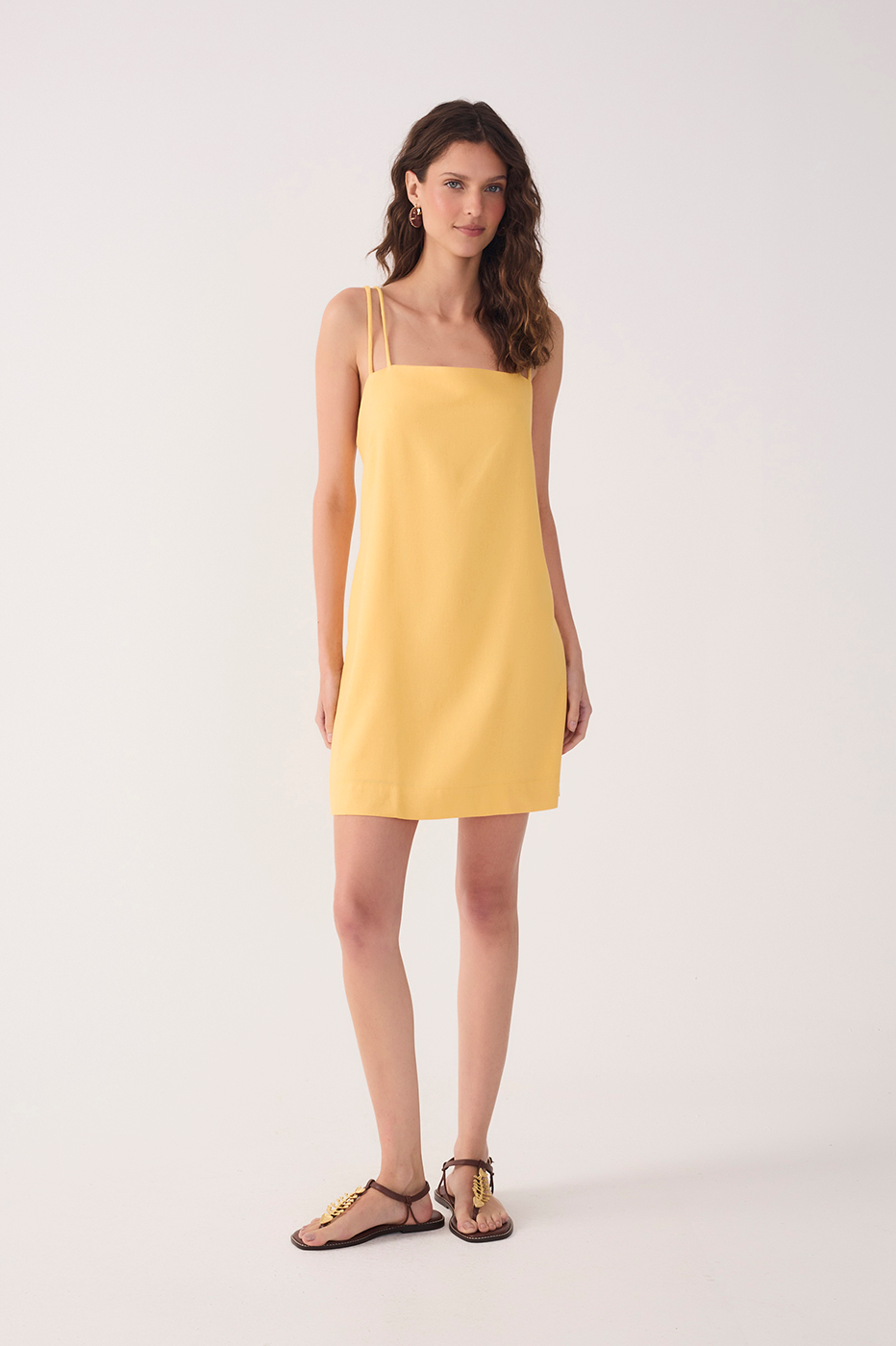 Yellow Double Strap Mini Dress_2