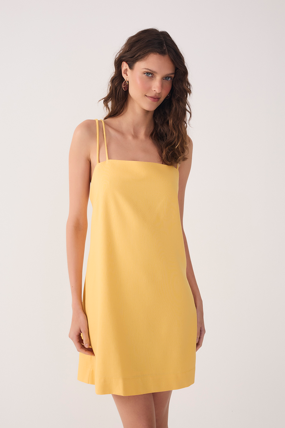 Yellow Double Strap Mini Dress_4