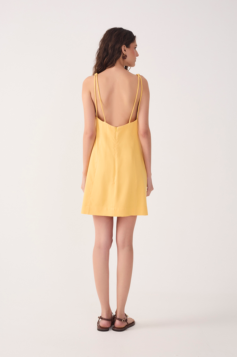 Yellow Double Strap Mini Dress_6