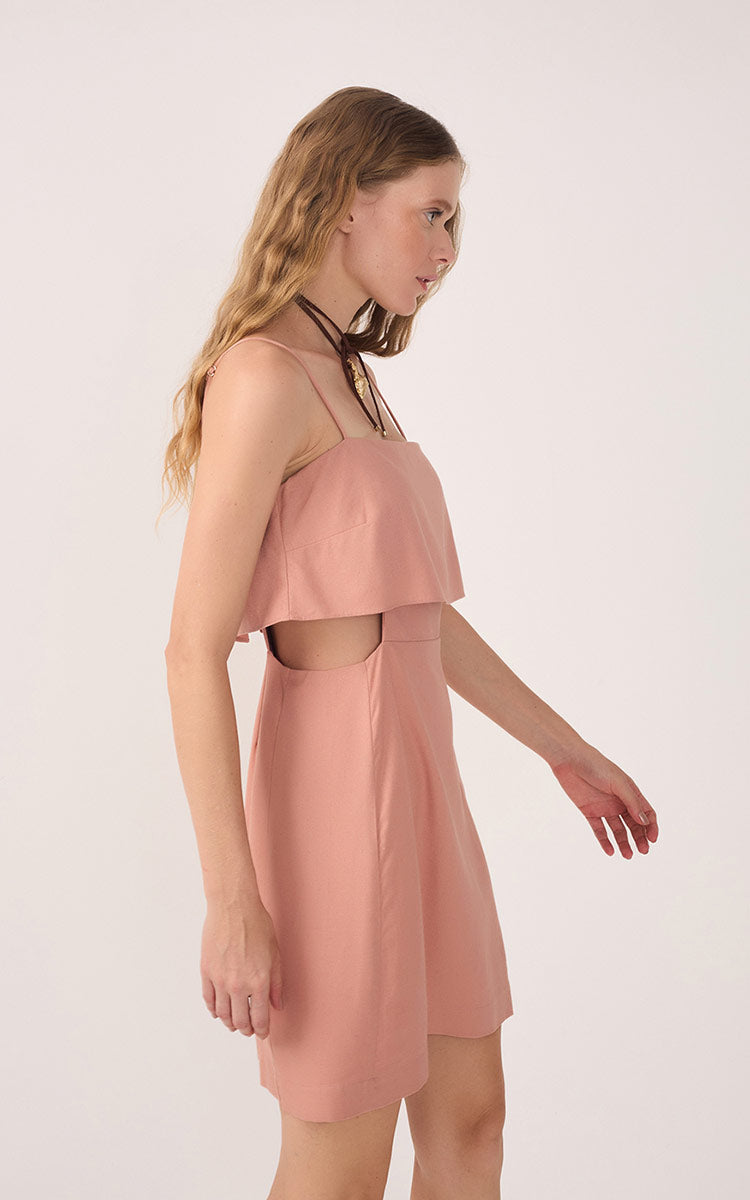 Pink Layered Sleeveless Mini Dress_3