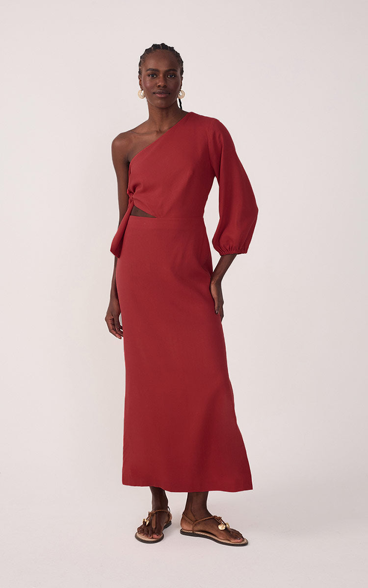 Linen One Shoulder Tie Dress_2