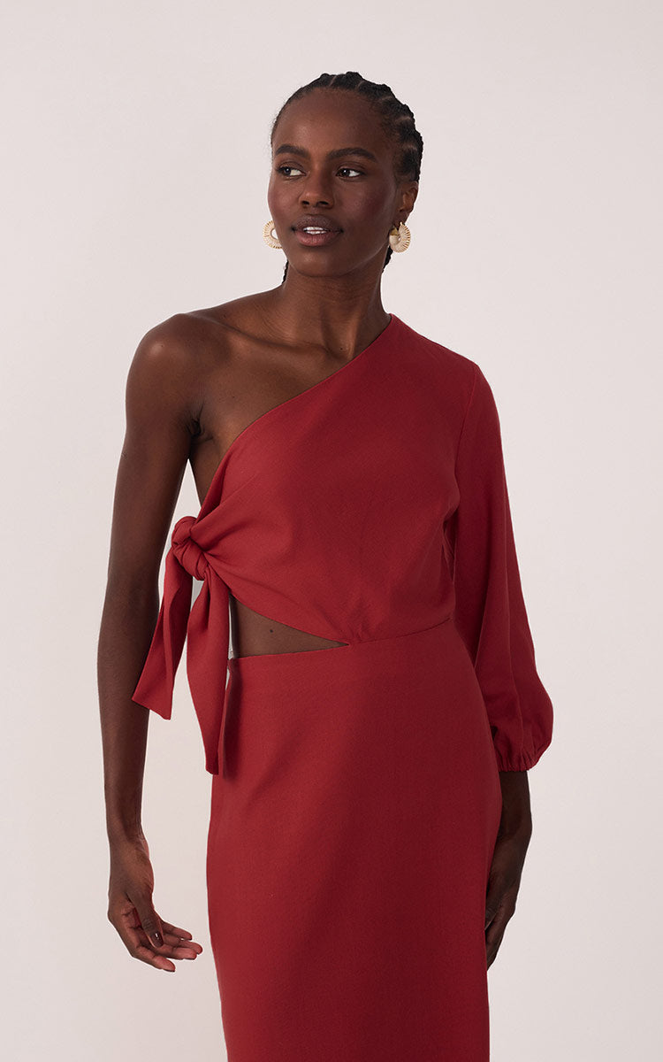 Linen One Shoulder Tie Dress_3