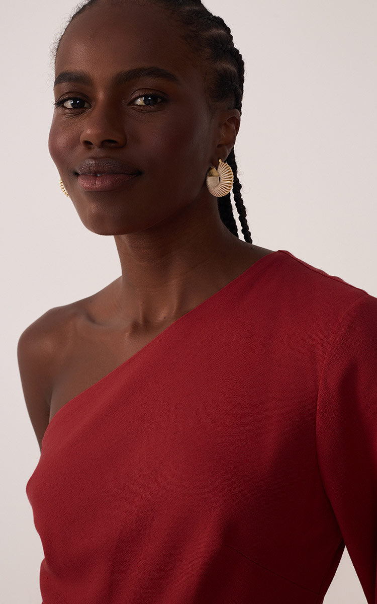 Linen One Shoulder Tie Dress_4