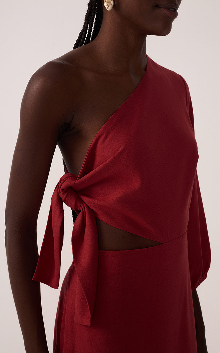 Linen One Shoulder Tie Dress_5