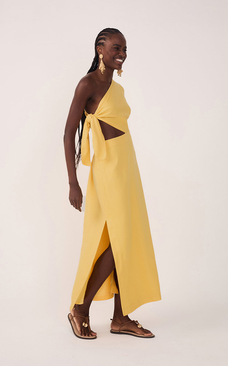 Linen One Shoulder Tie Dress_3