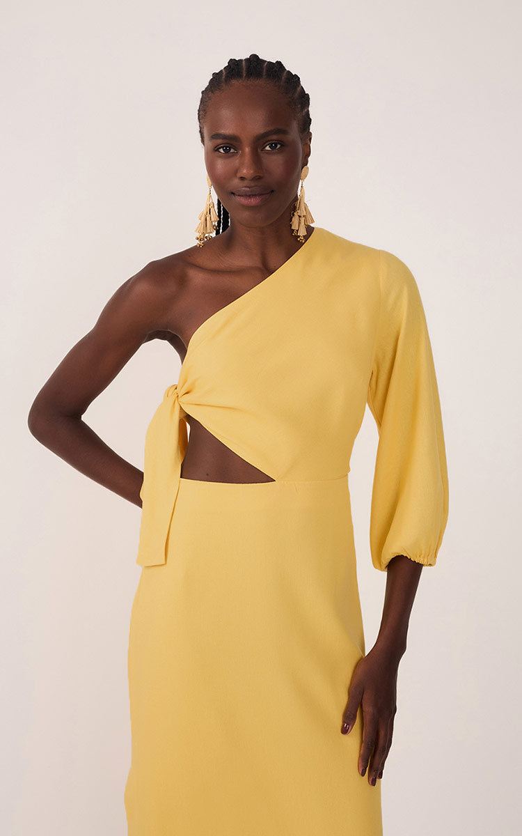 Linen One Shoulder Tie Dress_4