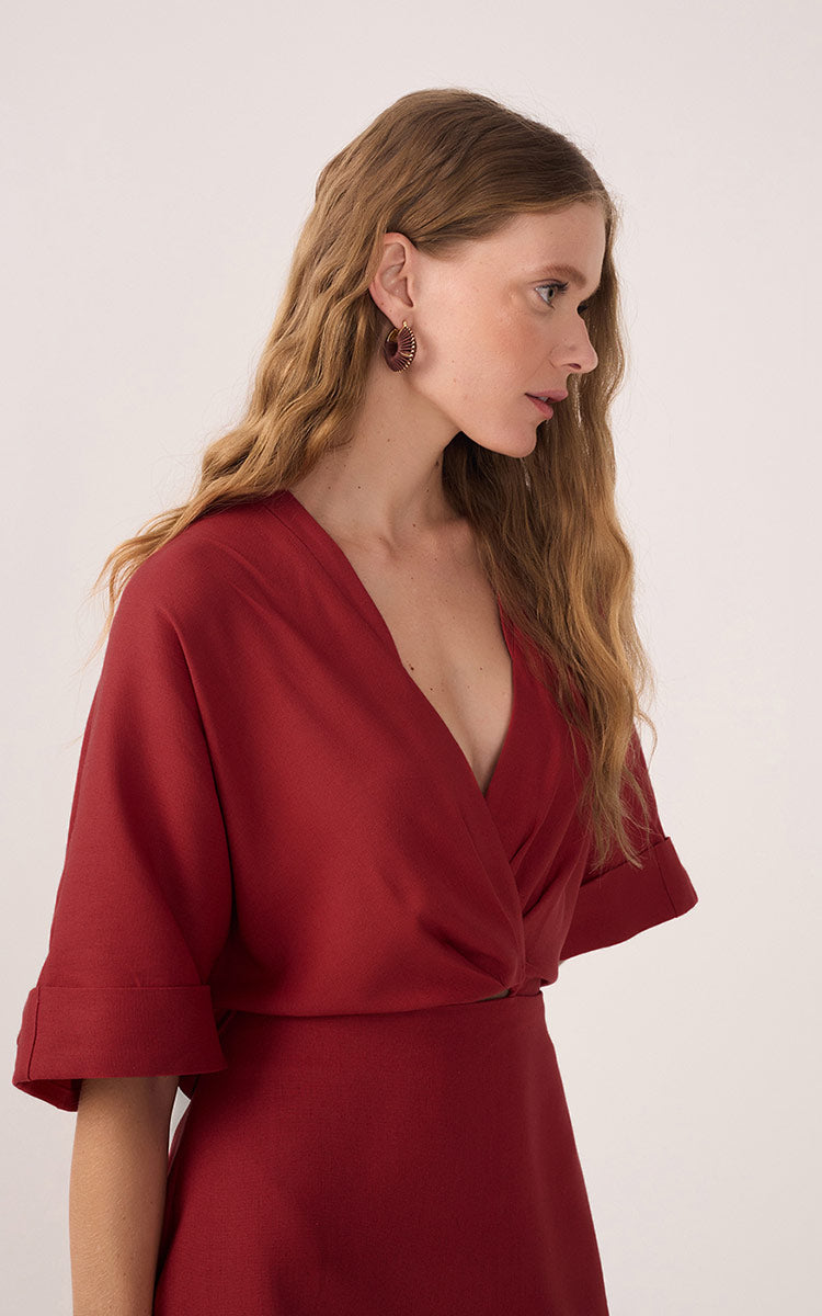Short Linen Sleeve Dress_5
