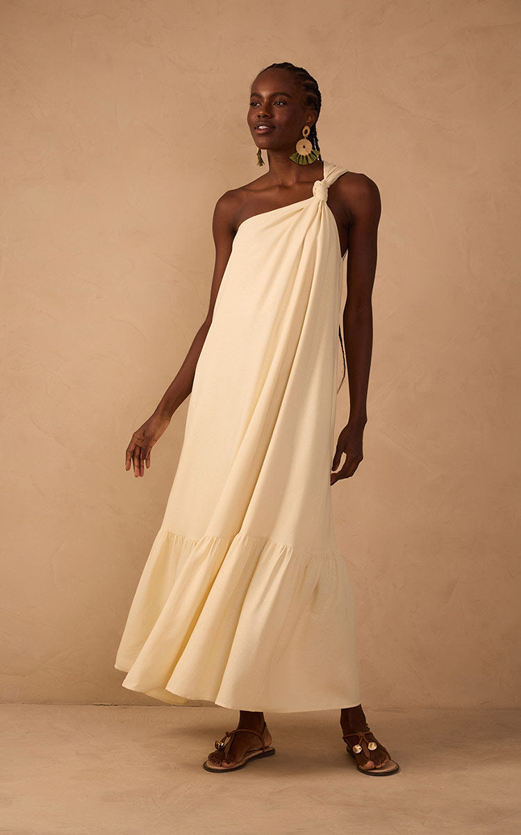 Cropped Linen One Shoulder Dress_1