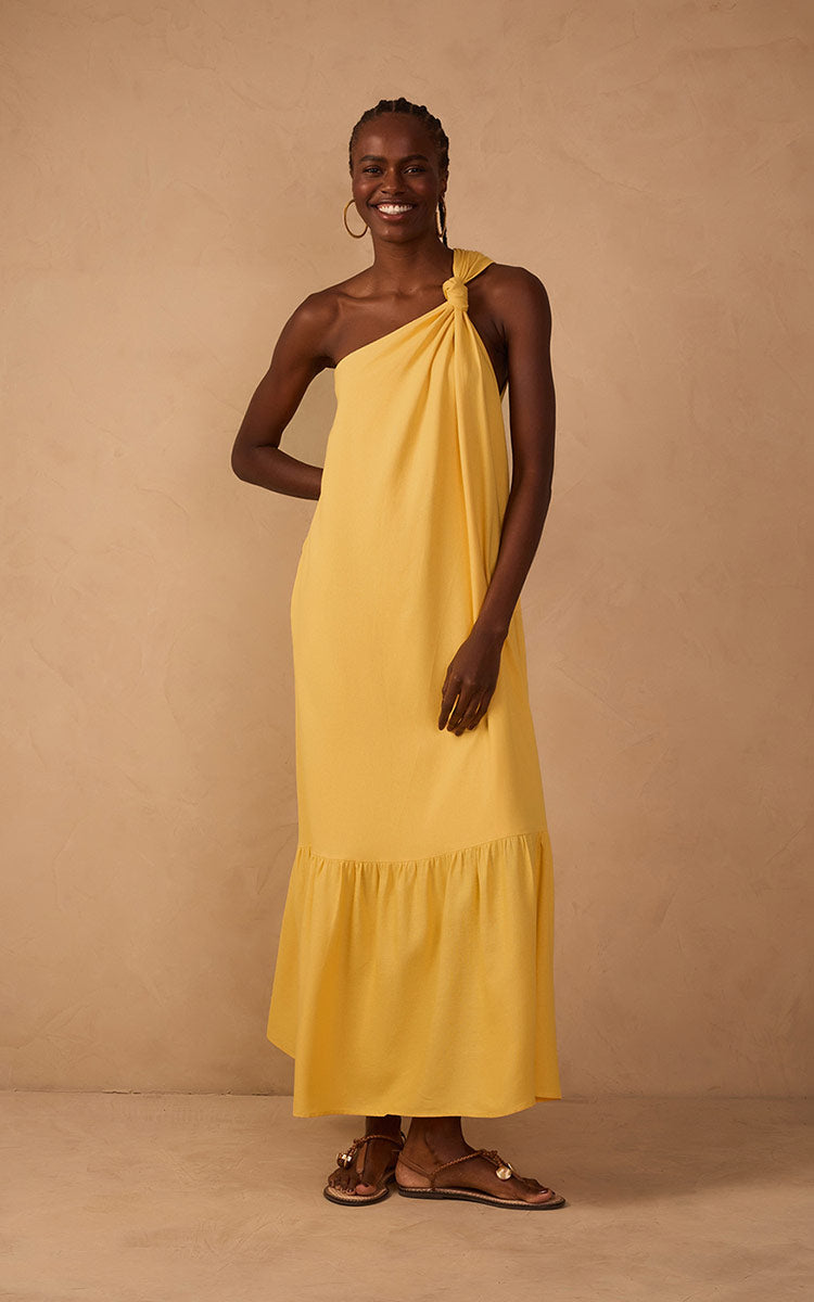 Cropped Linen One Shoulder Dress_1