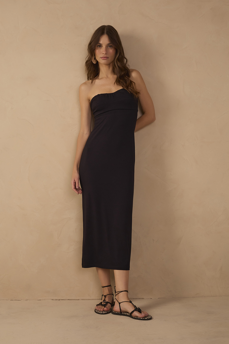 Vestido Sem Alça Malha Crepe_1
