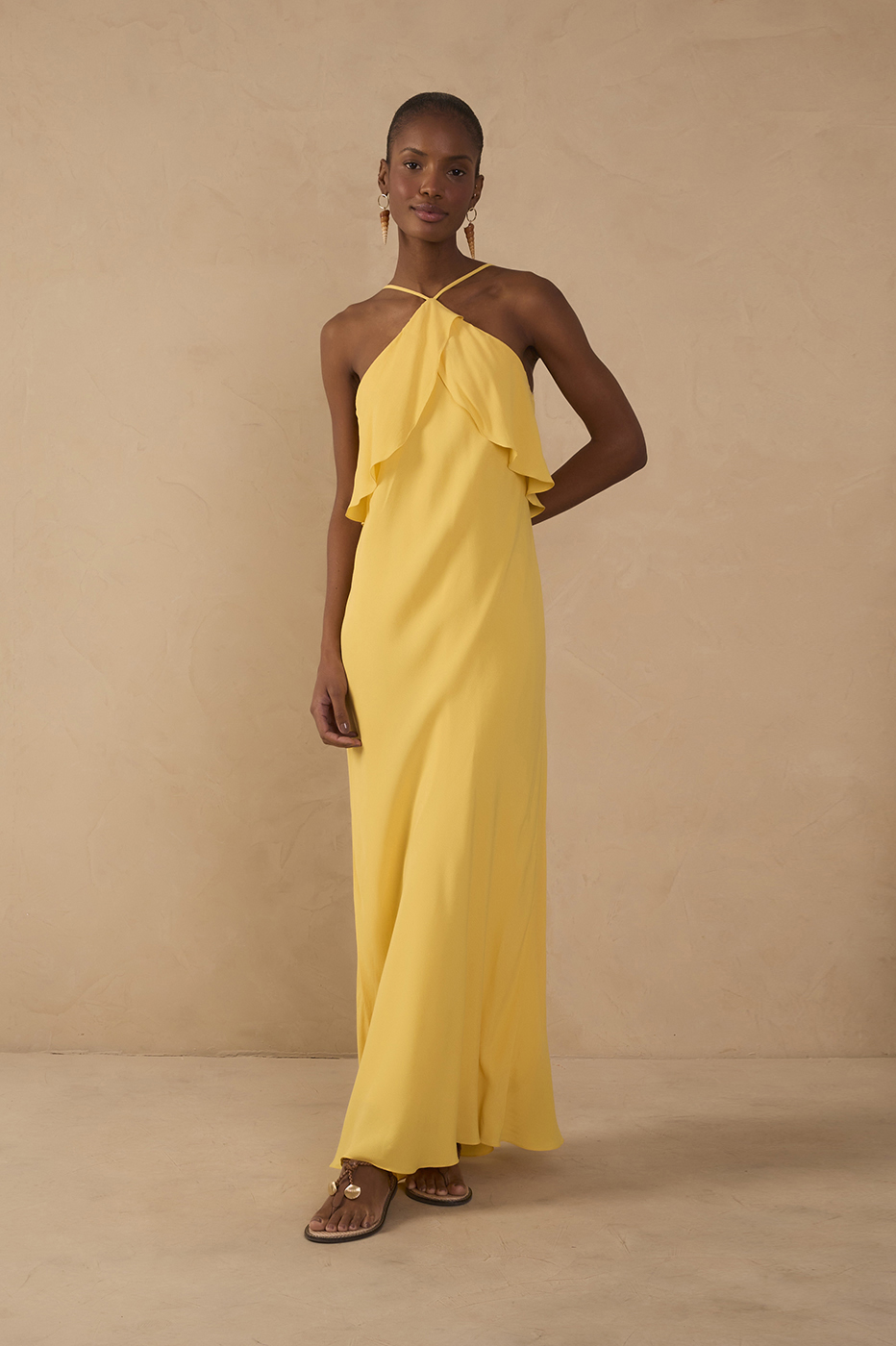 Crepe Midi Ruffled Dress_1