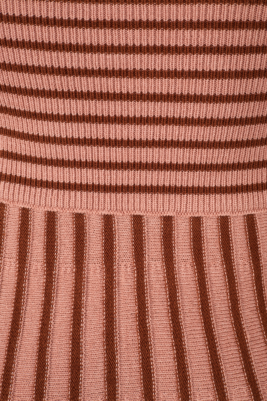 Pink Stripes Thin Straps Pleated Knit Midi Dress_6