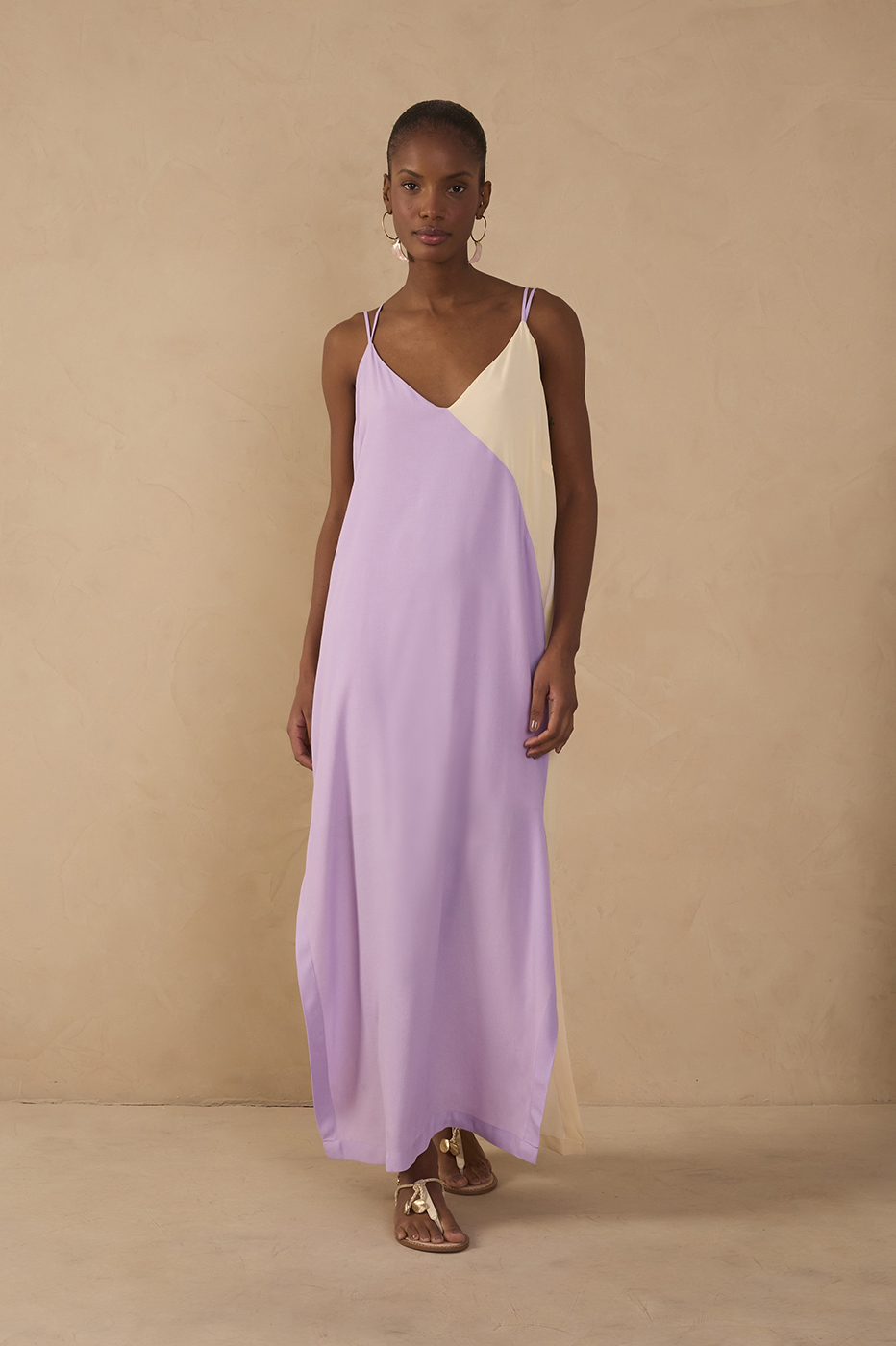 Cropped Crepe Block Cut-Out Dress_1