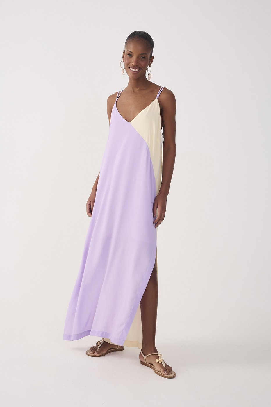Cropped Crepe Block Cut-Out Dress_2
