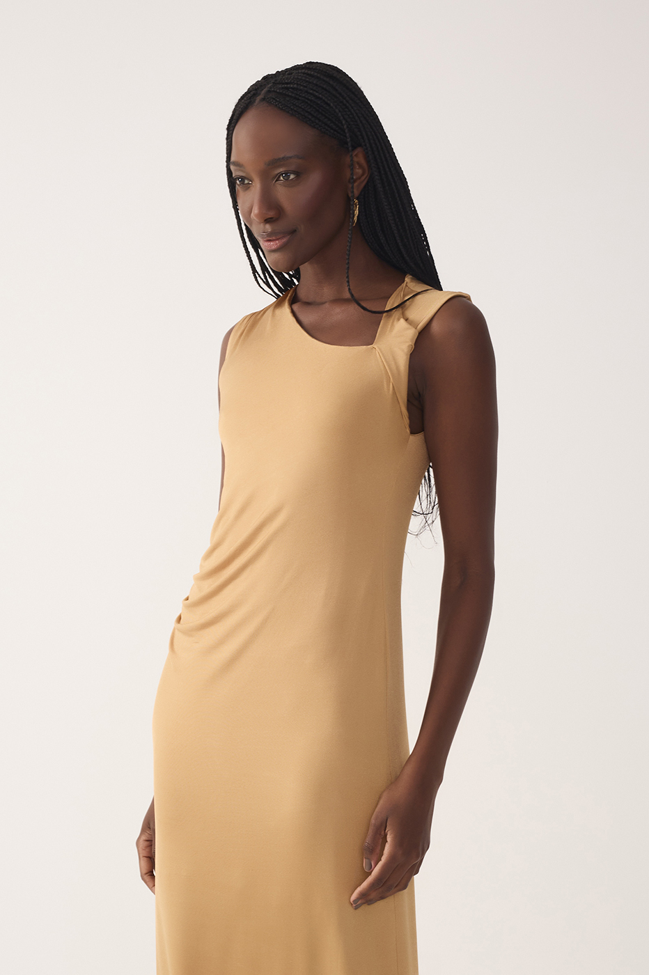 Jersey Twisted Shoulder Dress_4