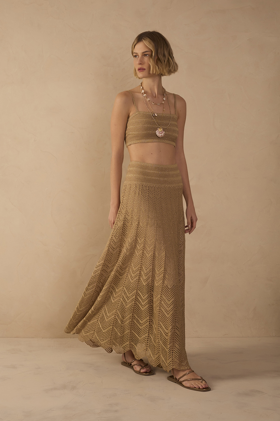 Lurex Knit Skirt Dress