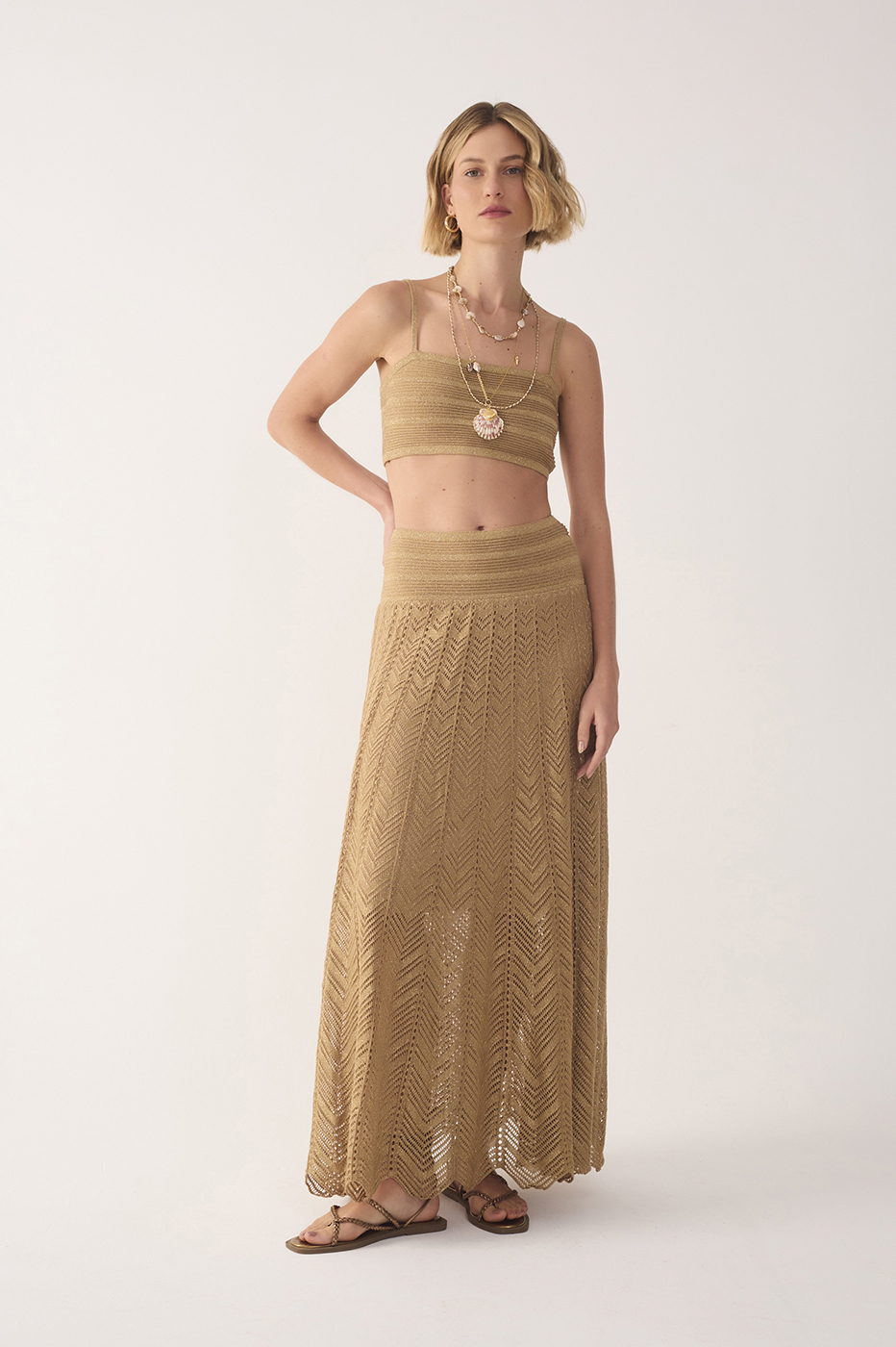 Lurex Knit Skirt Dress