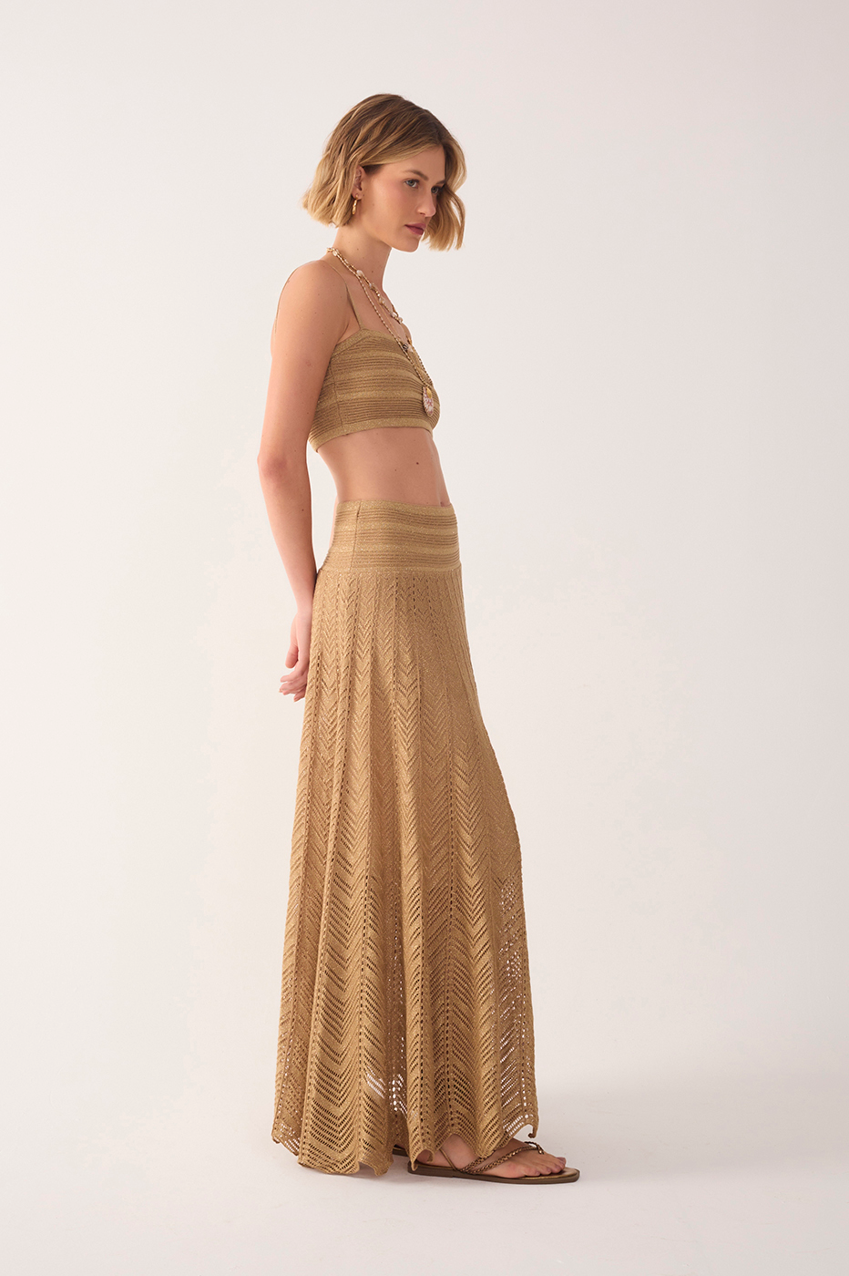 Lurex Knit Skirt Dress