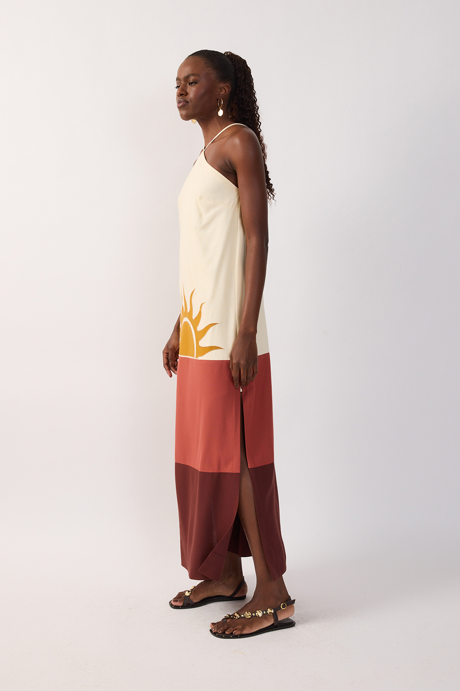 Multicolor Embroidered Slits Maxi Dress_3