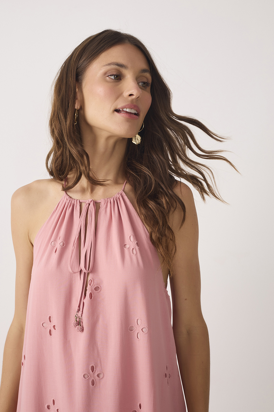 Cut-Out Neck Ties Cotton Maxi Dress_5