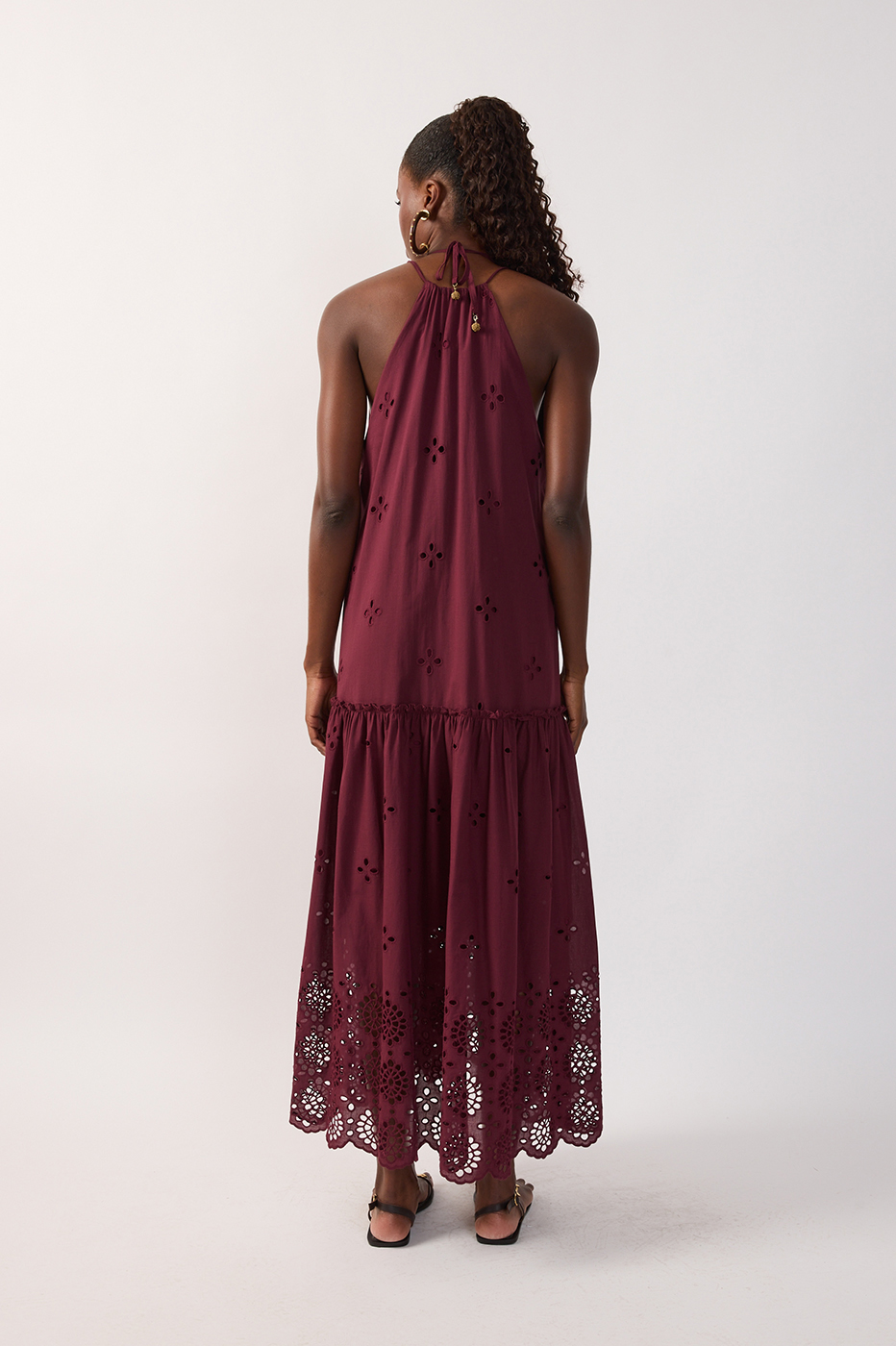 Cut-Out Neck Ties Cotton Maxi Dress_6