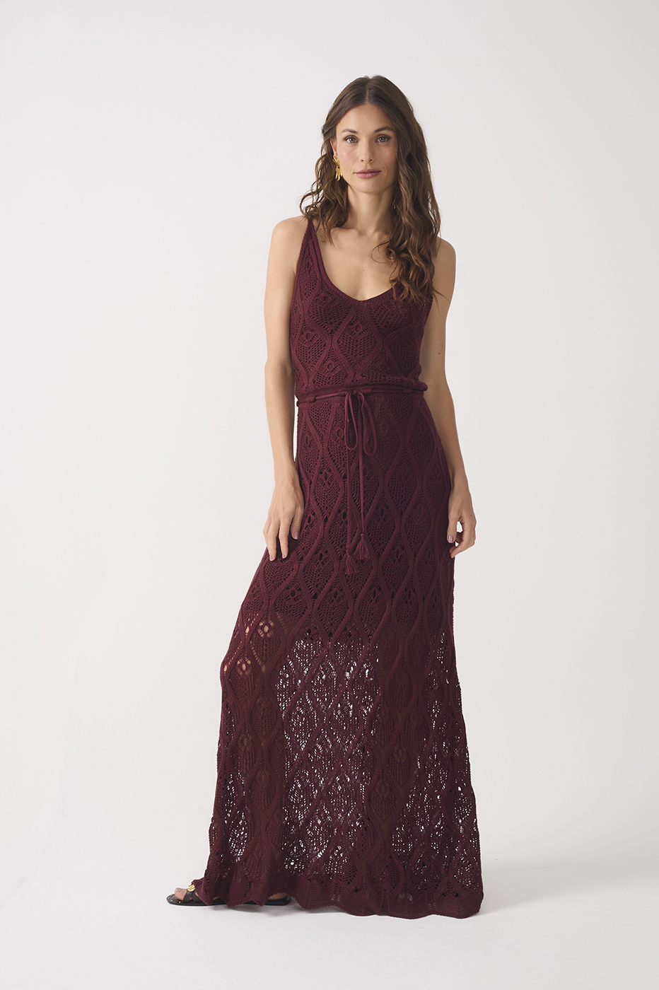 Wine Ties Sleeveless Tricot Maxi Dress_2