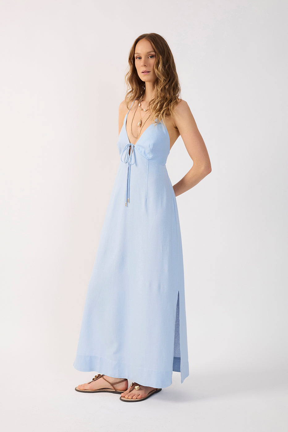Cropped Linen Tie Dress_3