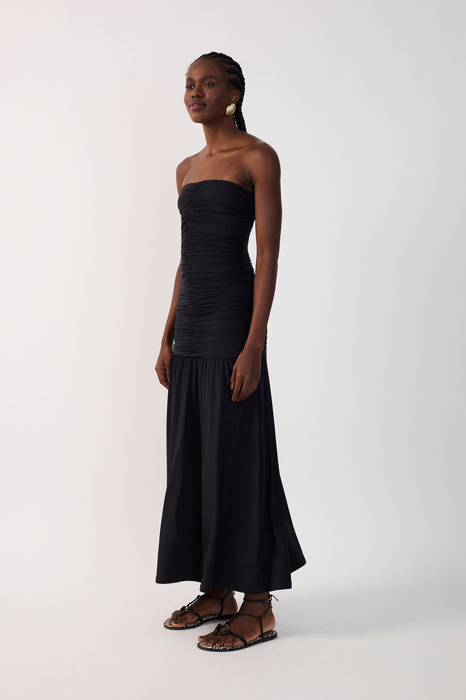 Strapless Frayed Jersey Dress_3