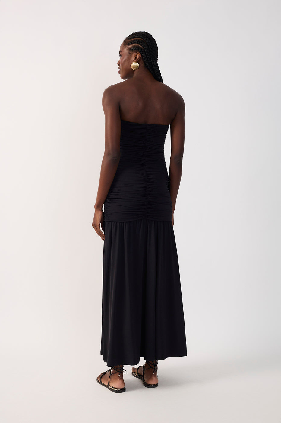 Strapless Frayed Jersey Dress_6