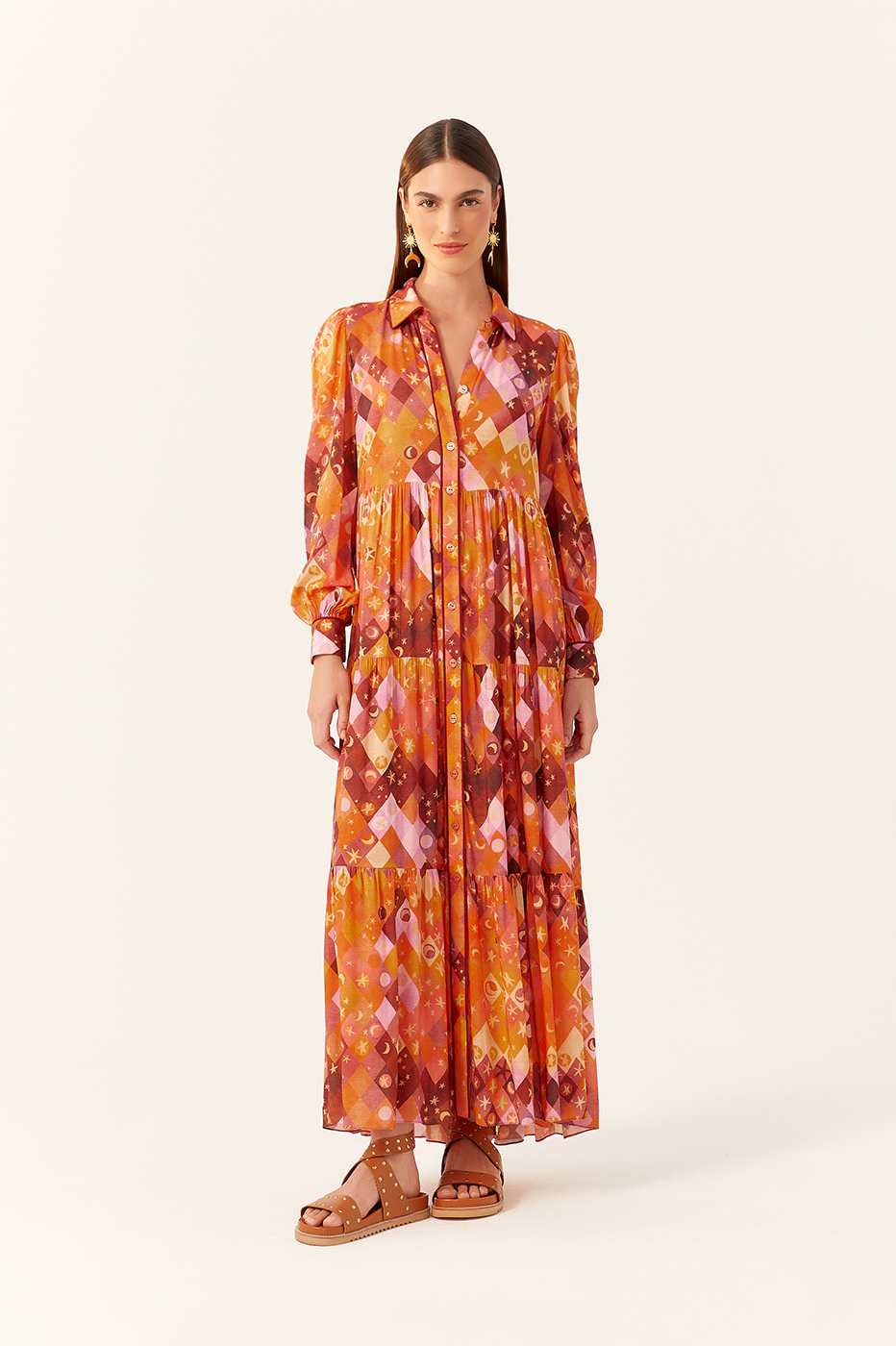 CHEMISE LUNA PRINT DRESS