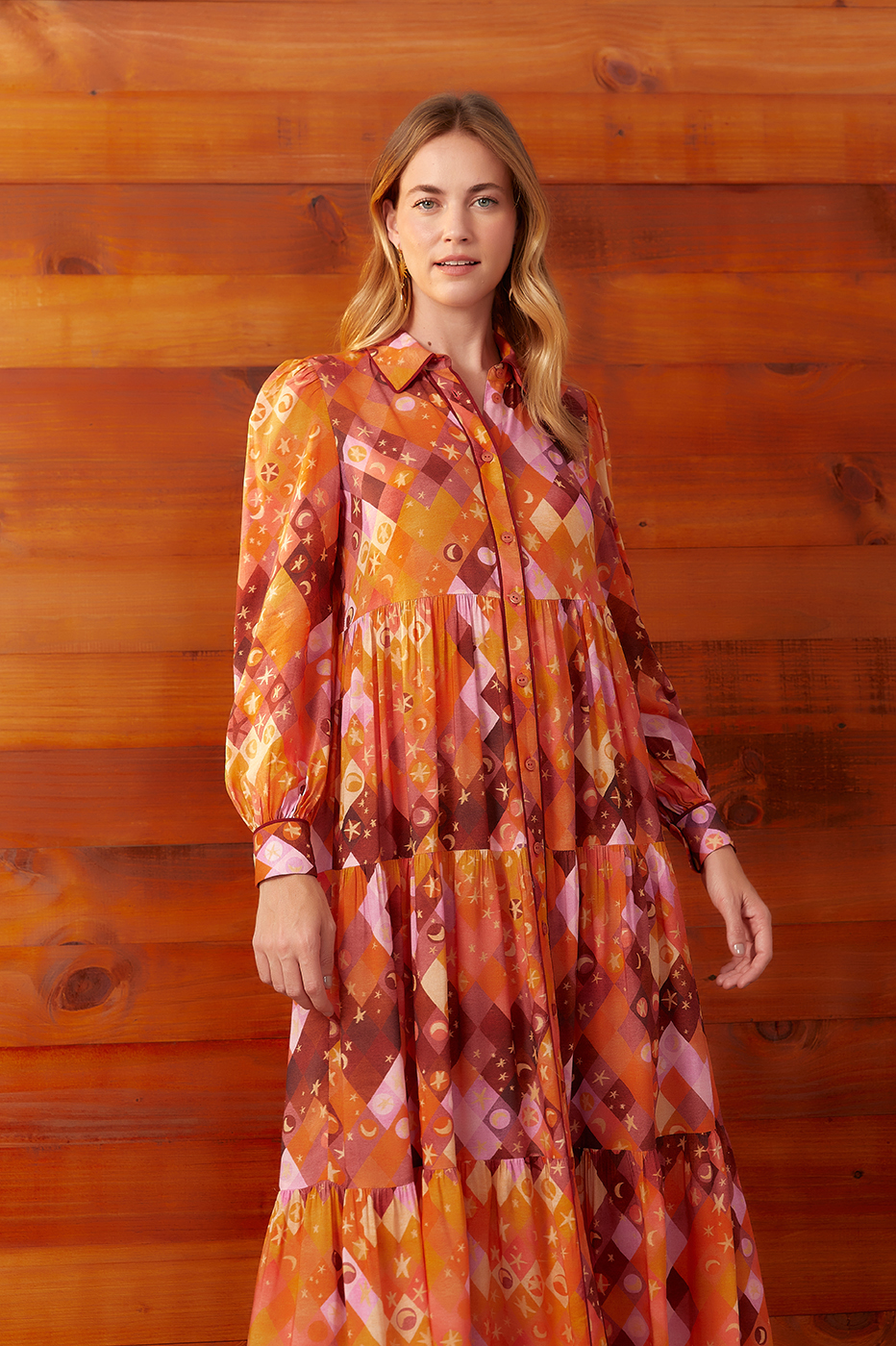 CHEMISE LUNA PRINT DRESS