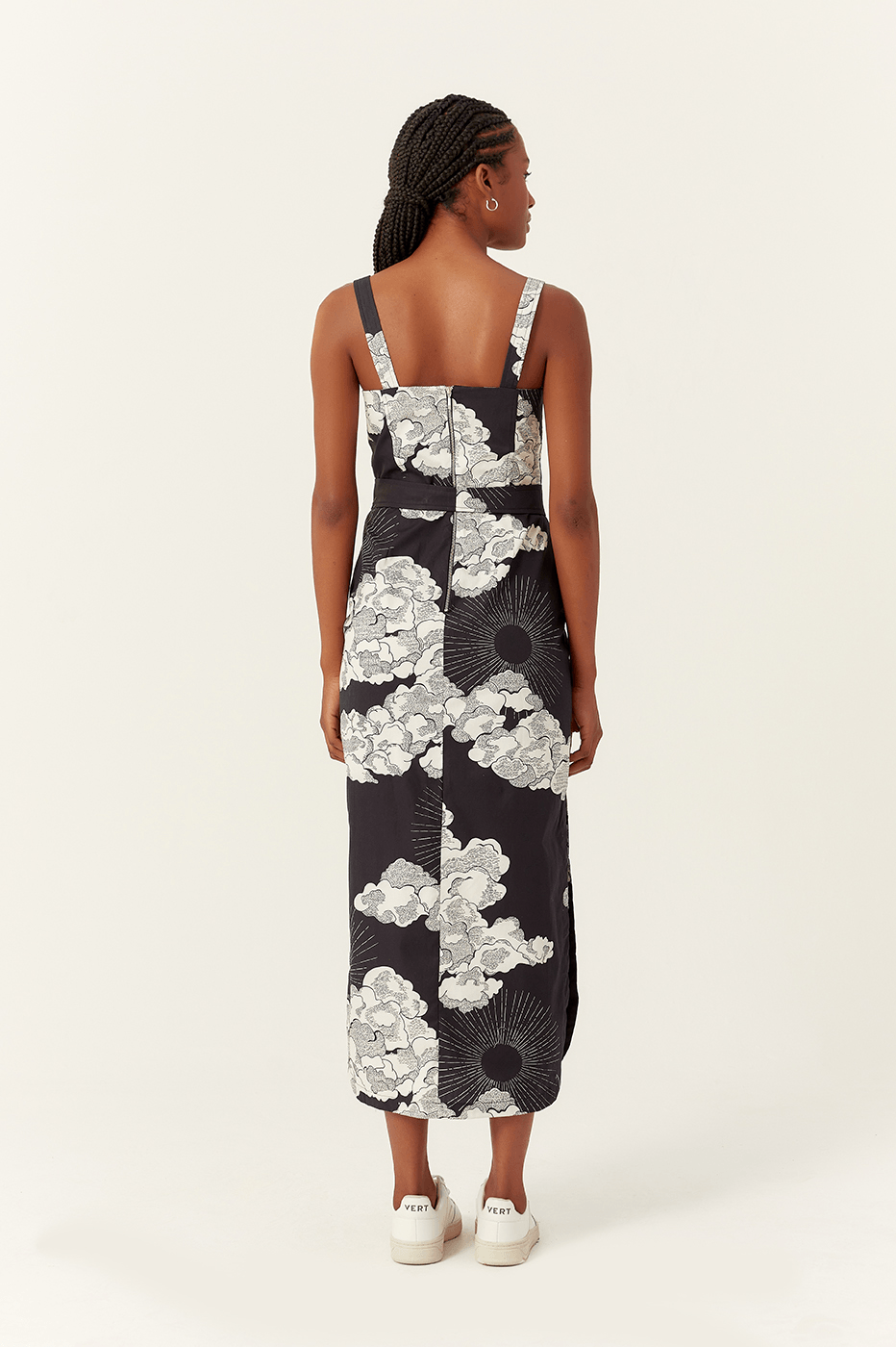 Midi Tricoline Sky Print Dress_3