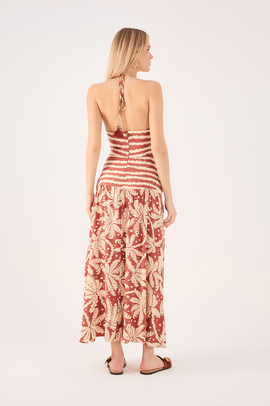 Cropped Crepe Bahia Mix Print Dress