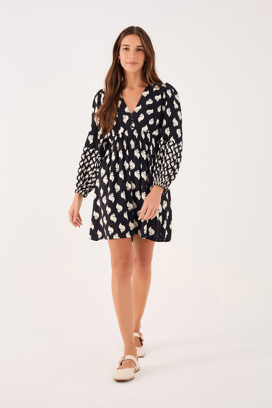 Crepe Dress In Coastal Print_1
