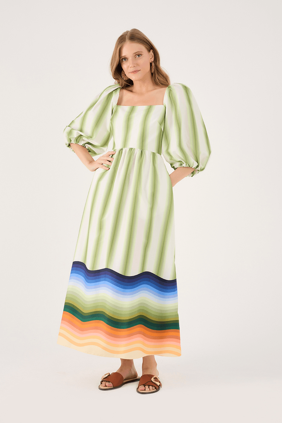 Midi Trcoline Dress In Resort Print_1
