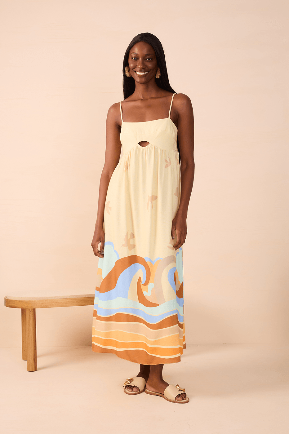 Midi Linen Sossego Print Dress_1