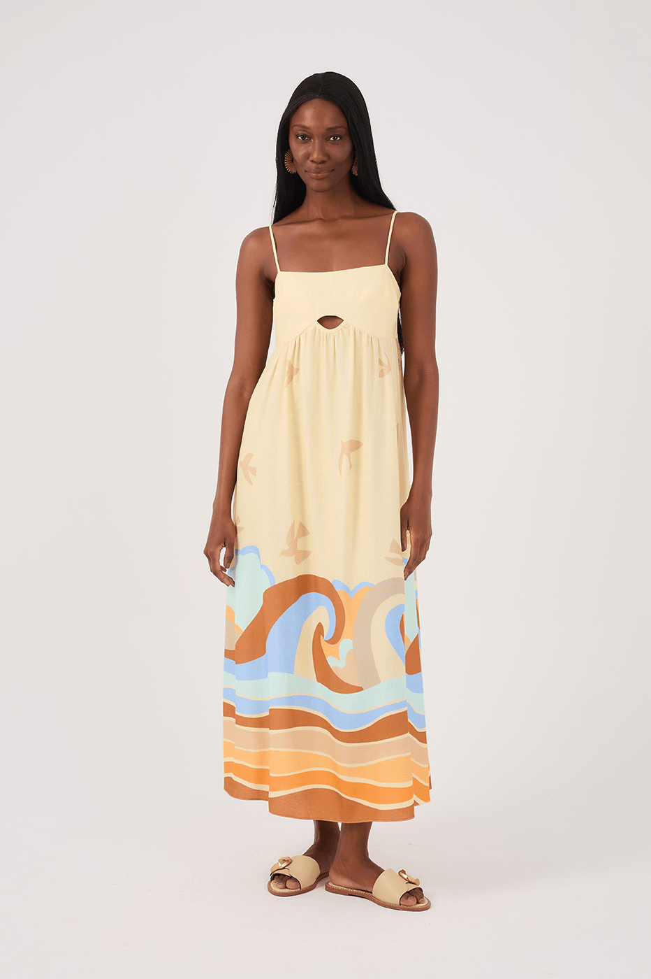 Midi Linen Sossego Print Dress_2