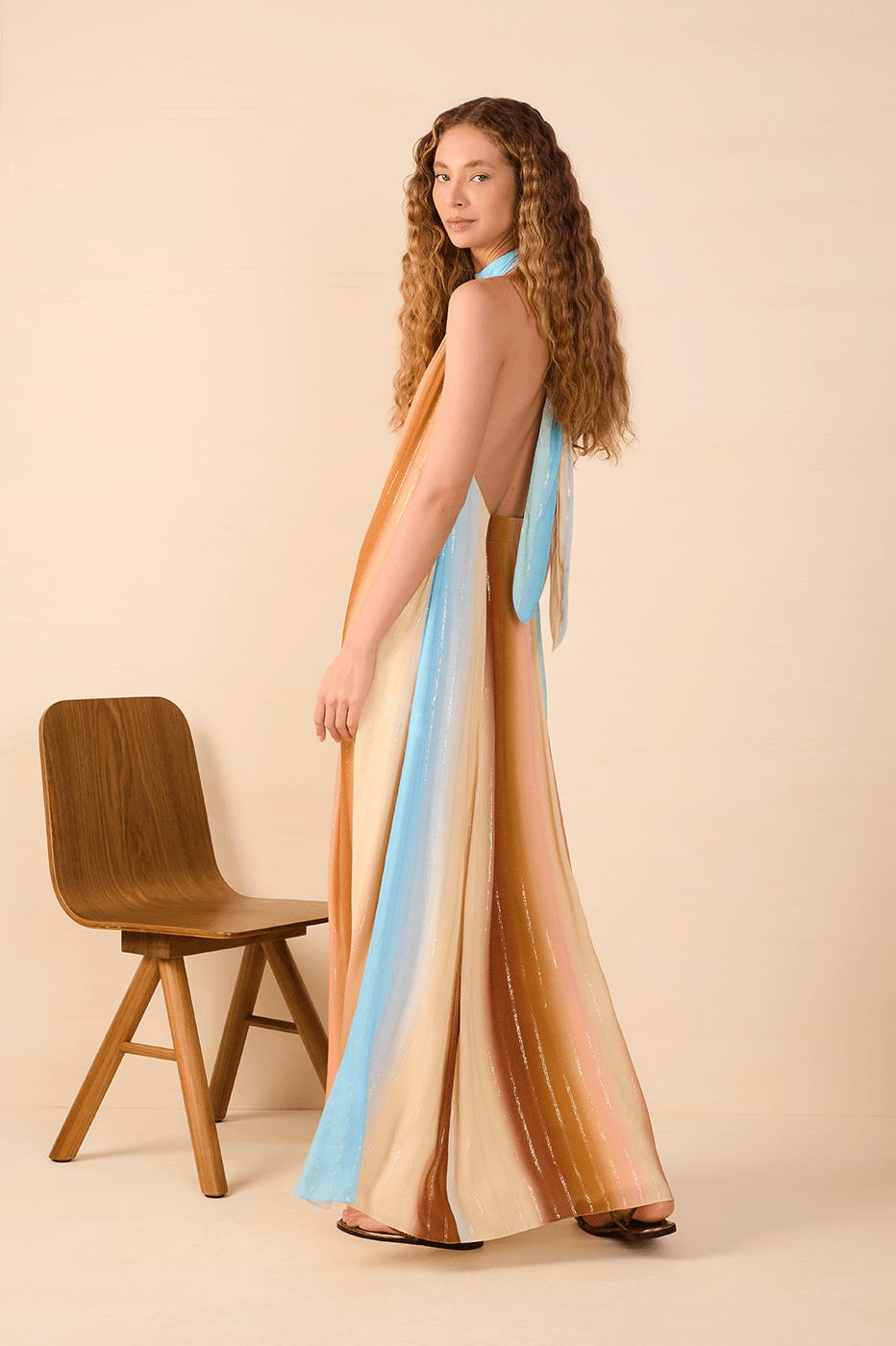 Cut-Out Lurex Recanto Print Dress